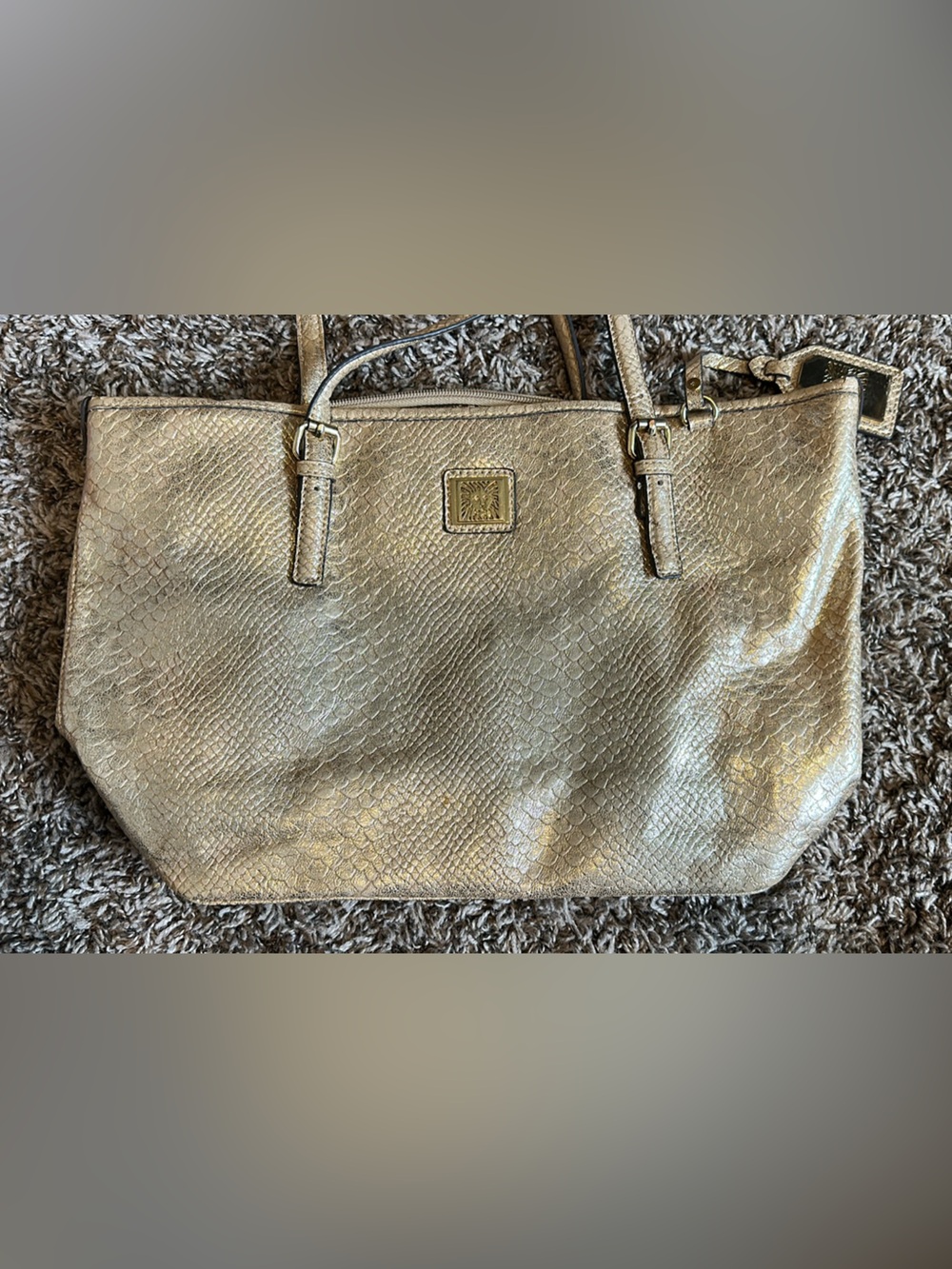 Anne Klein Metallic Gold Women's Tote Bag
